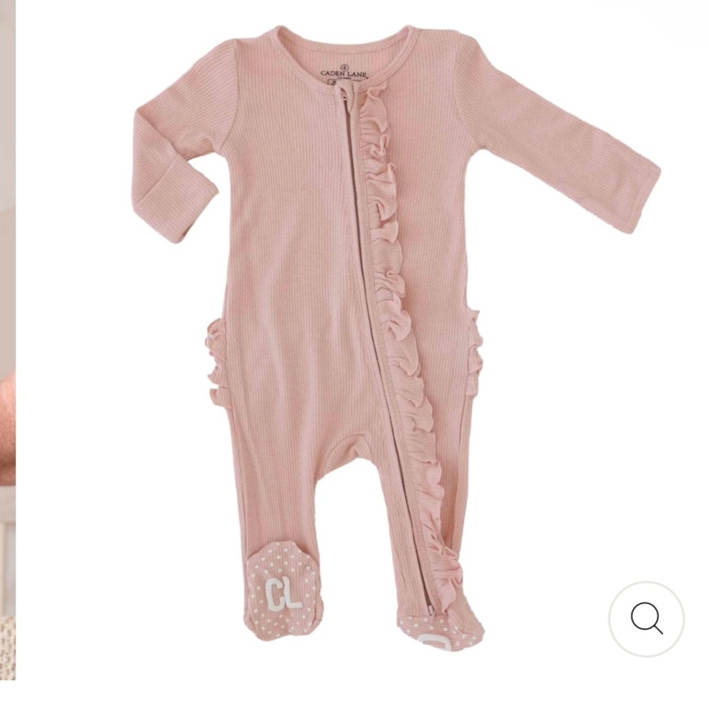 Pink Ruffled Caden Lane Onesie